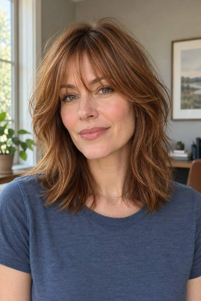 Medium Shag With Wispy Bangs