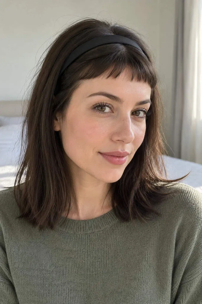 Micro Bangs With Soft Headband