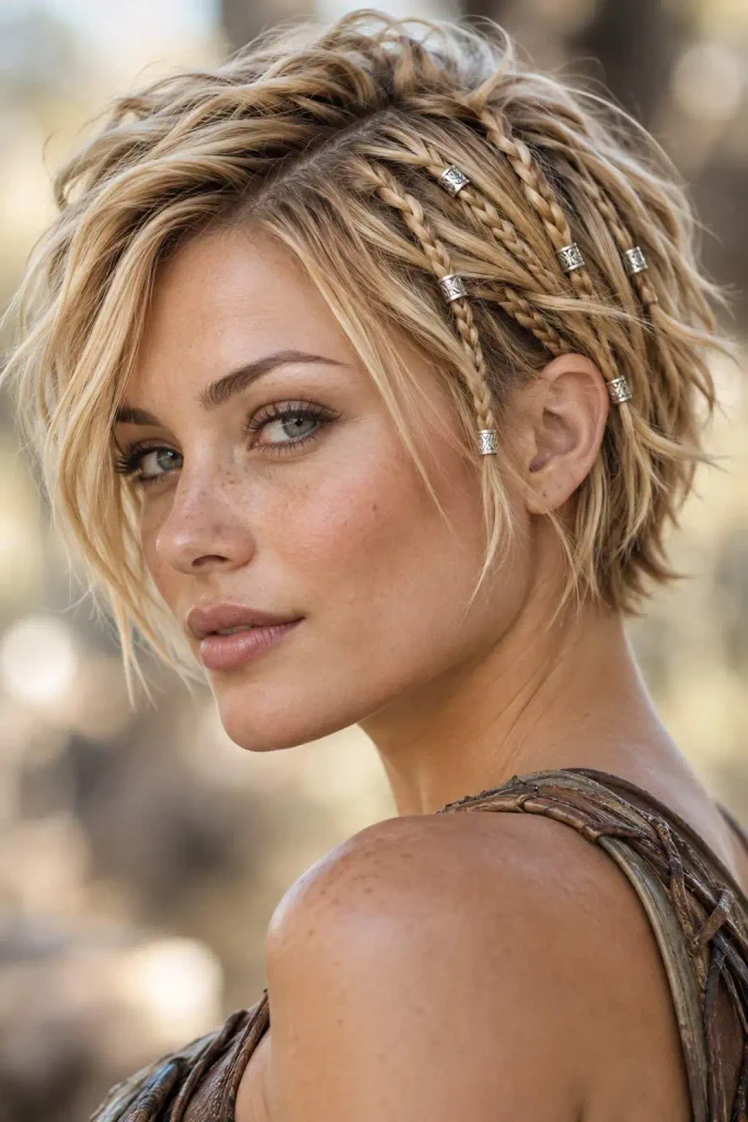 Mini Braids Short Viking Hair