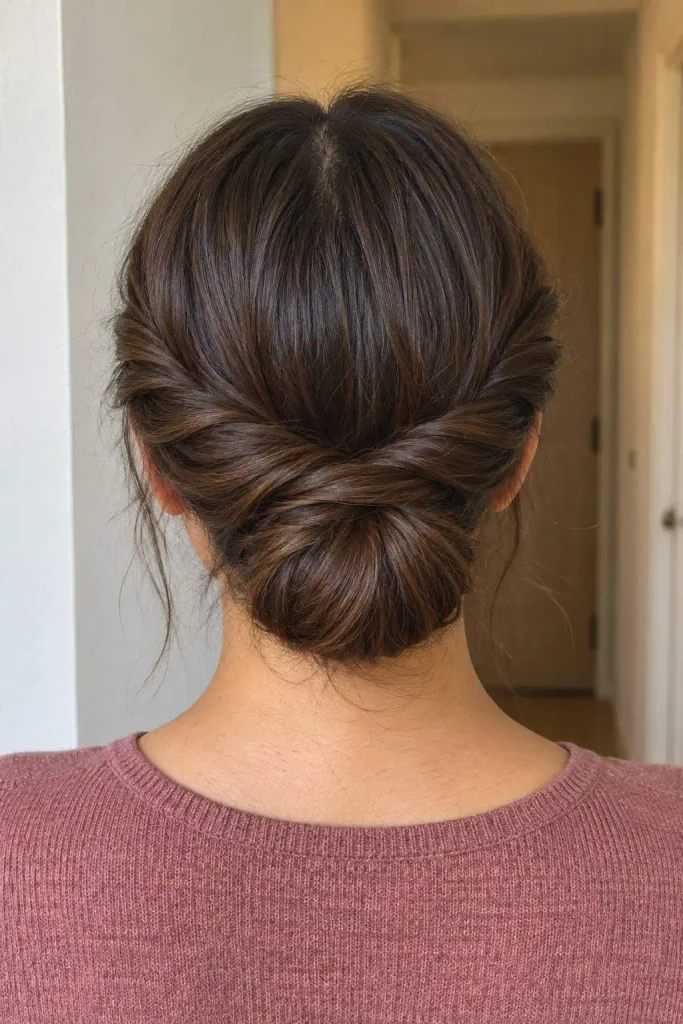 No-Gel Twisted Low Bun