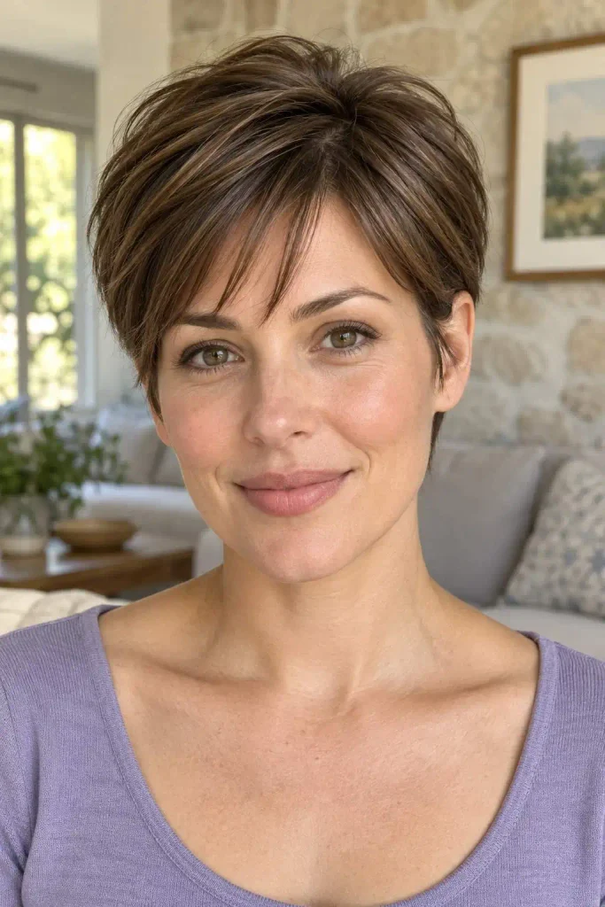 Oval Face Pixie With Tucked Sides