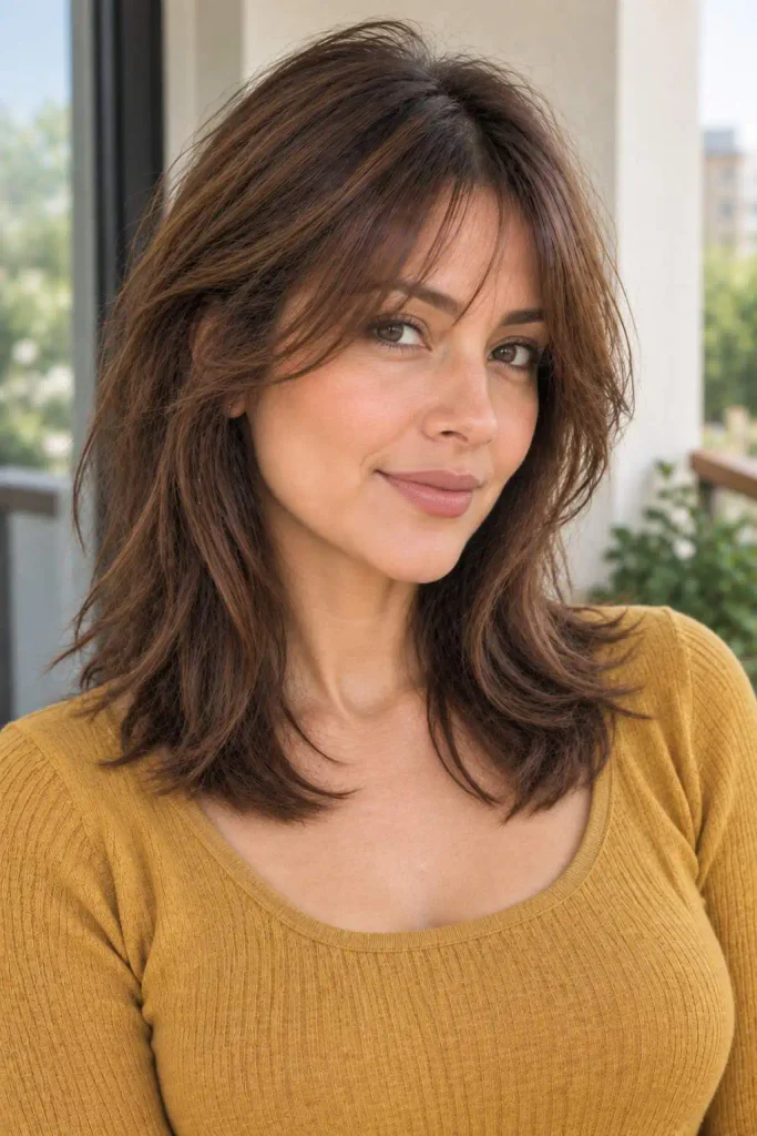 Oval Face Wispy Curtain Bangs