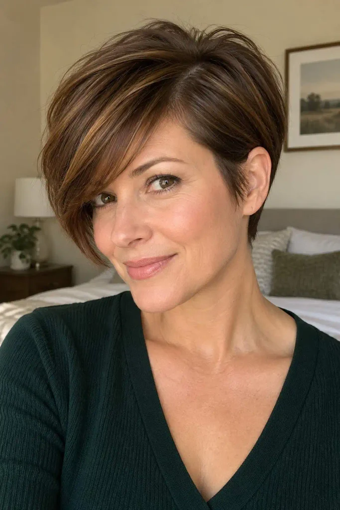 Pixie Cut With Full Side Bangs