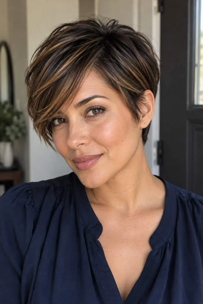 Pixie With Fine Face-Framing Highlights