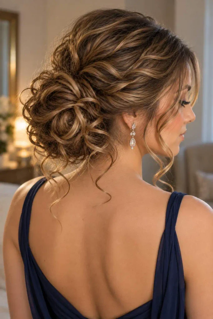Prom Curly Messy Bun