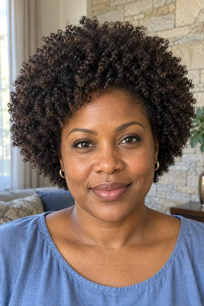 Rounded afro crochet curls
