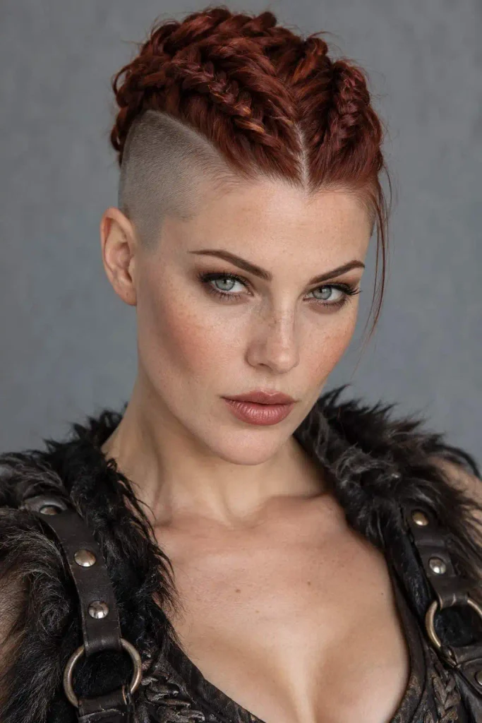 Shaved Sides With Bold Braids