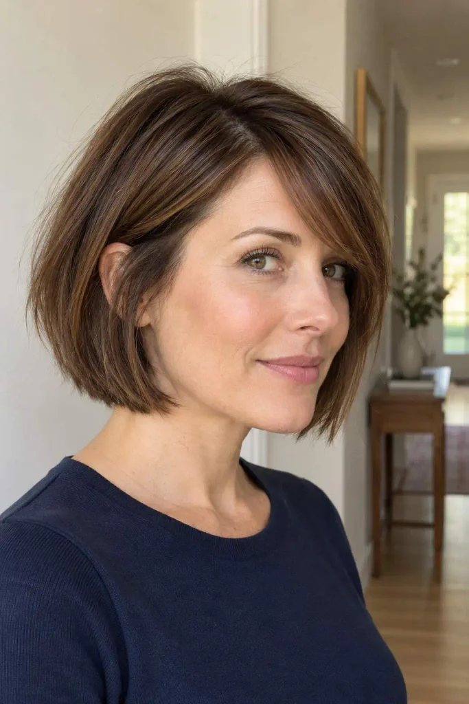 Short Hair With Swept Bangs