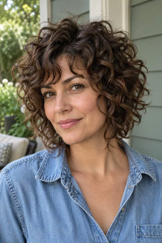 Short curly shag with layers