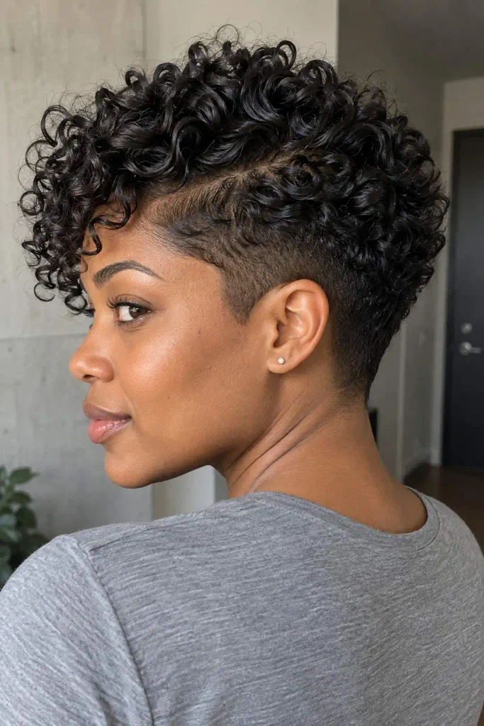 Short curly undercut pixie
