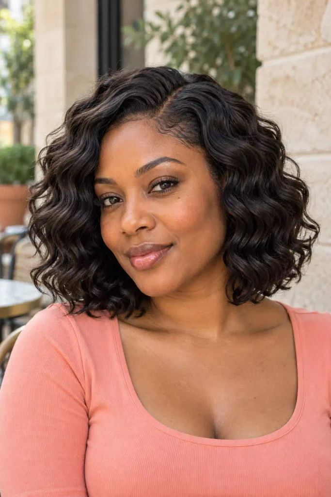 Short ocean wave crochet curls
