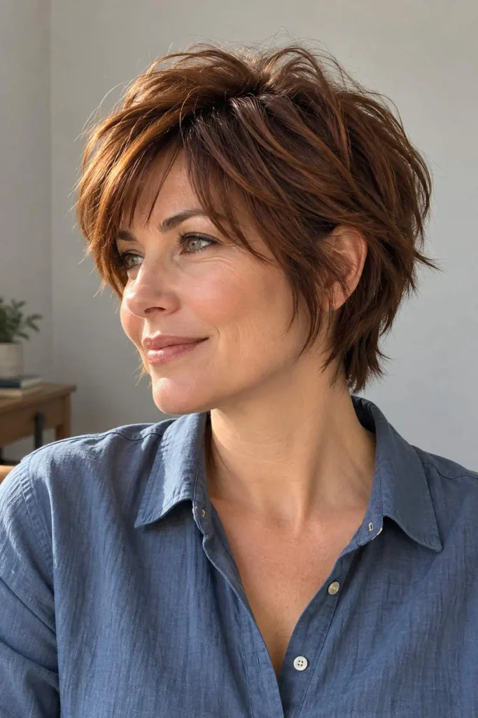 Short shag pixie for thick hair