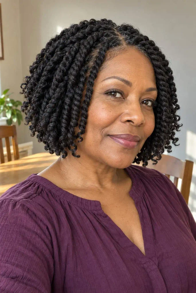 Short spring twist crochet curls