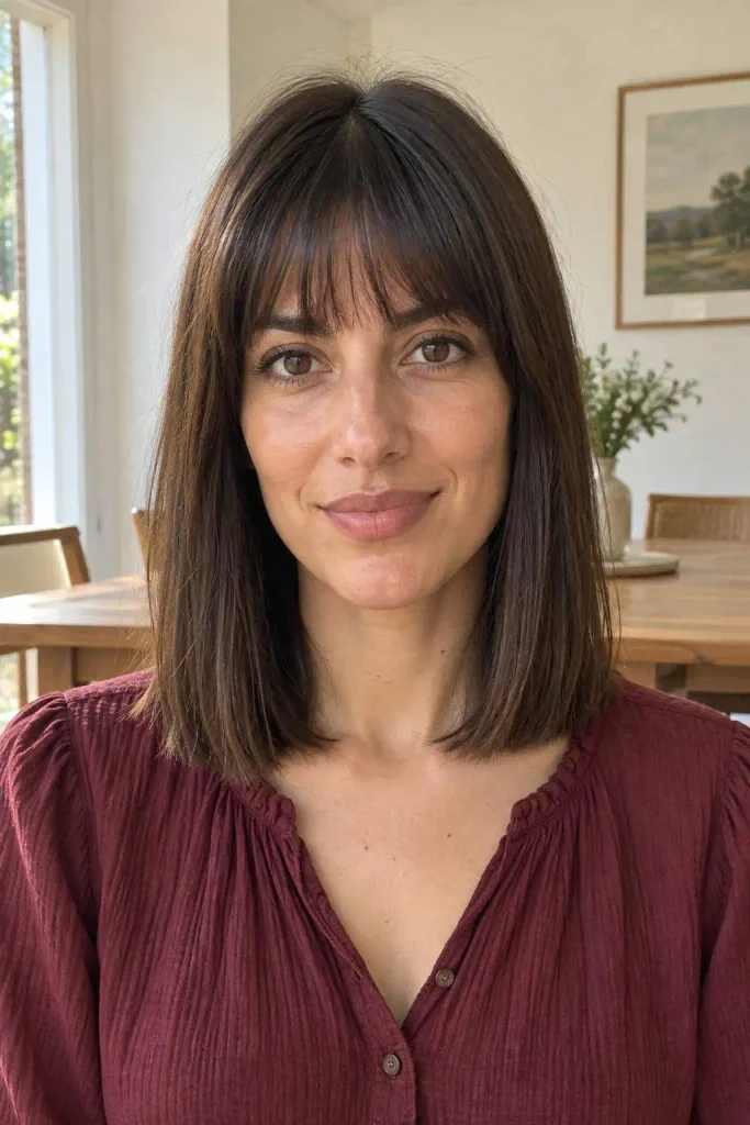 Shoulder-Length Cut With Brow Bangs