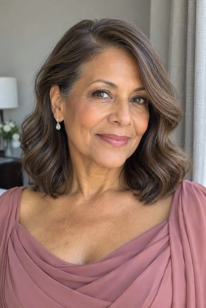 Side Parted Shoulder Length Soft Waves