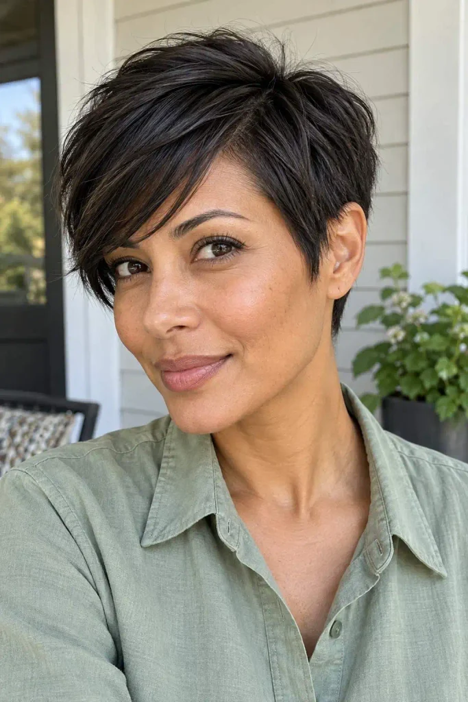 Side-Swept Pixie With Airy Fringe
