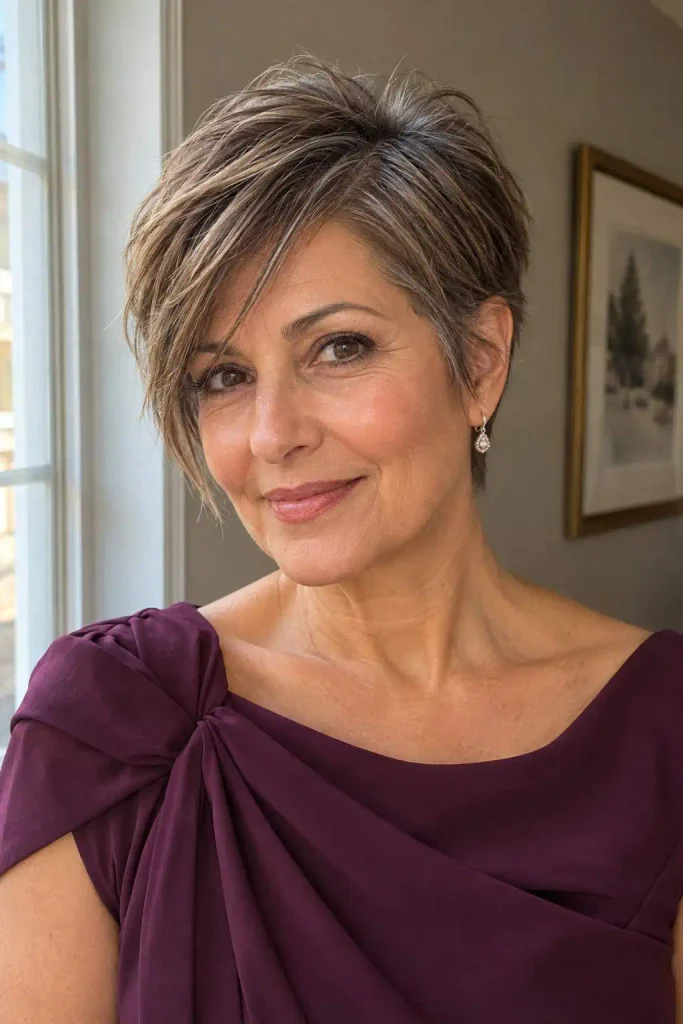 Side Swept Pixie With Wispy Fringe