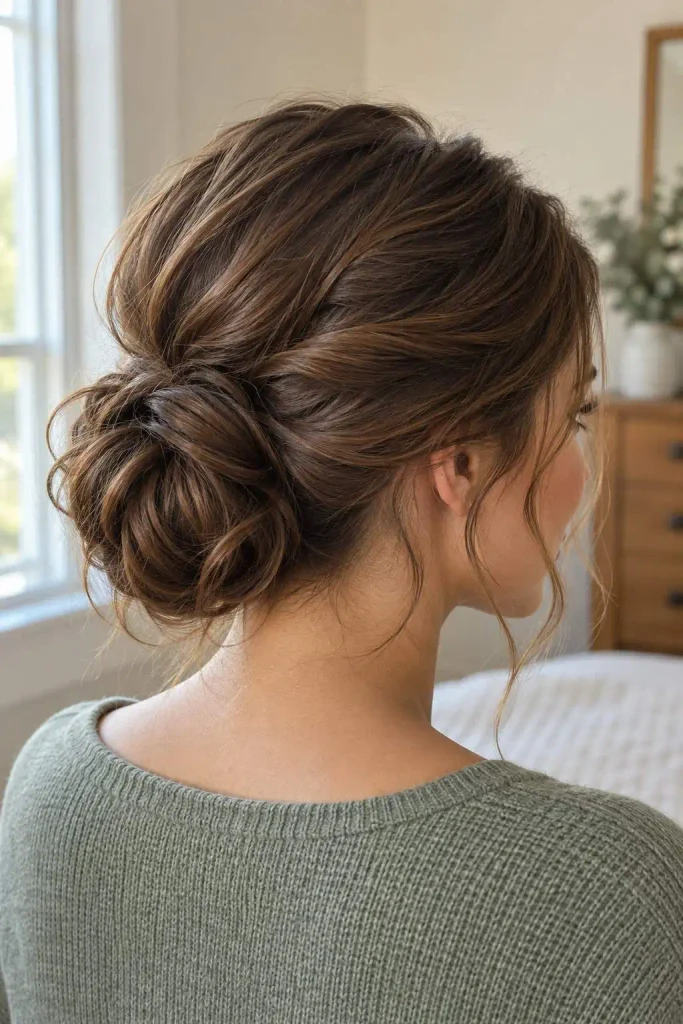 Soft Low Messy Bun