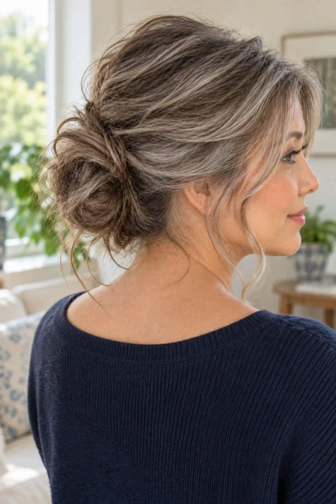 Soft Messy Bun for Women Over 50