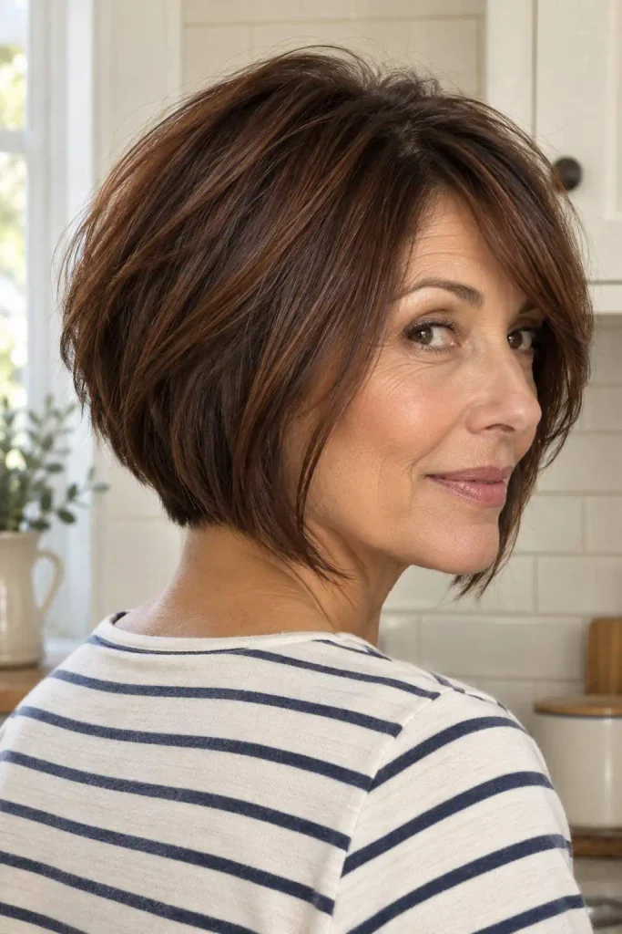 Soft Stacked Bob With Side Bangs