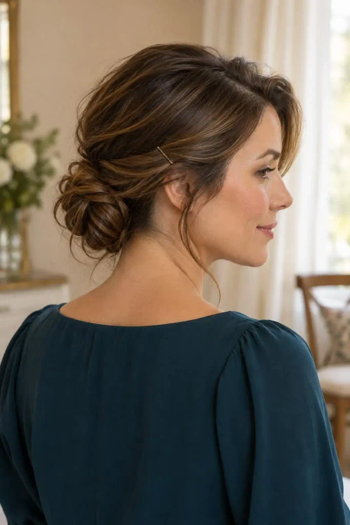 Soft Updo With Pinned Bangs
