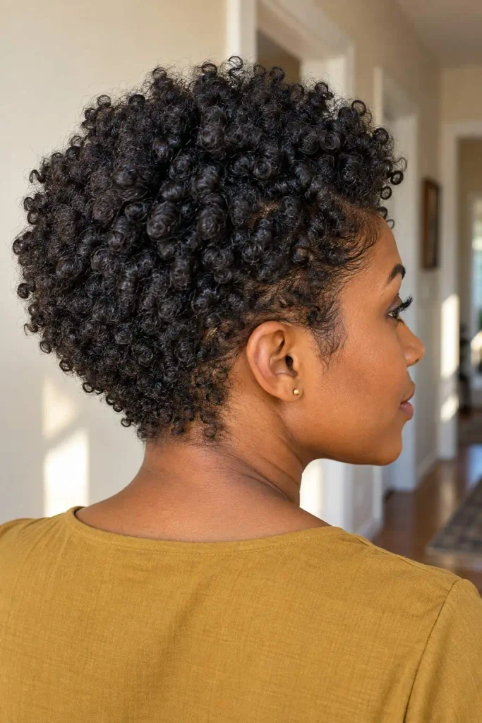 Tapered short curls for Black women