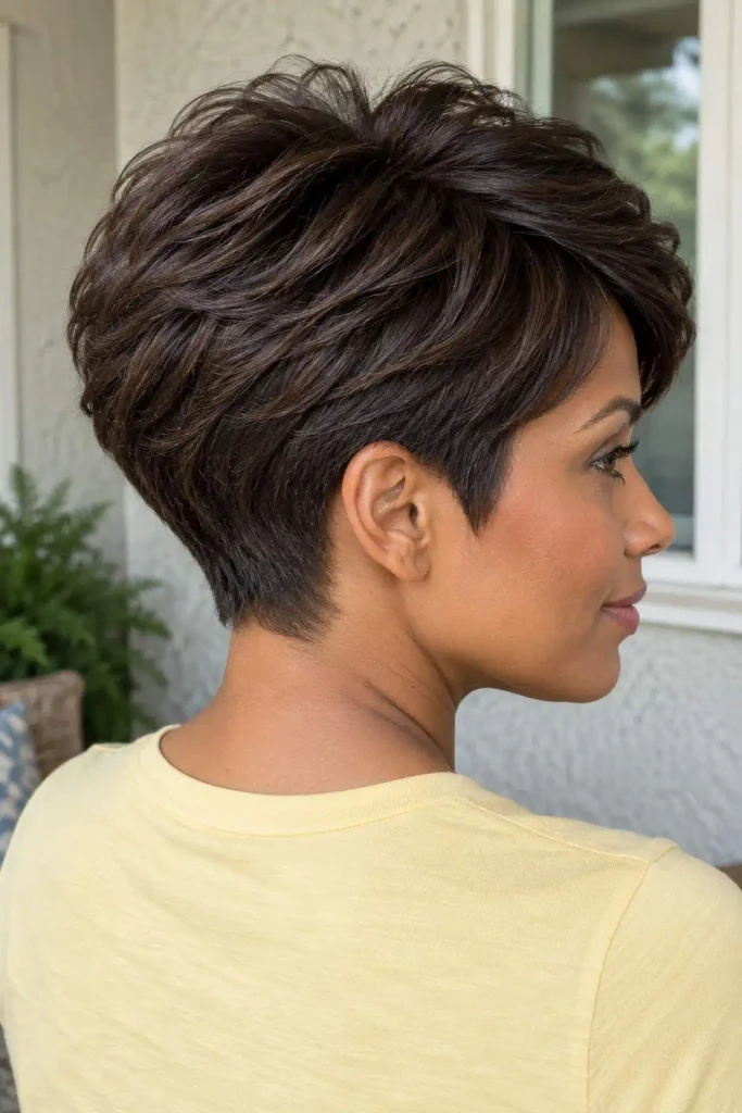 Thick Hair Pixie With Tapered Sides