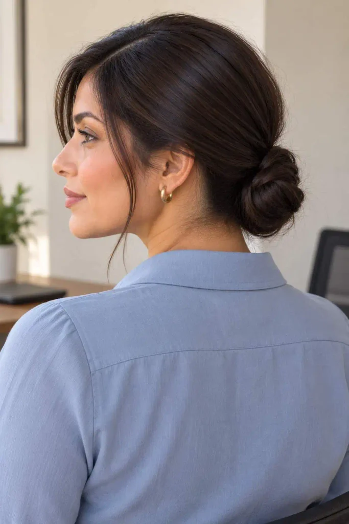 Tucked Low Bun for Work