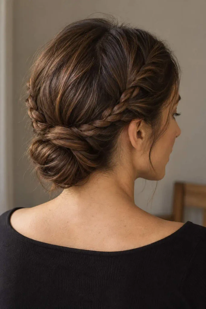 Twisted Updo With Braided Sides