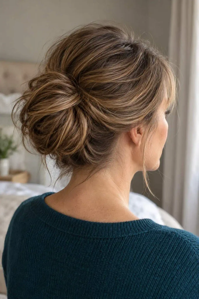 Voluminous Messy Bun for Thin Hair