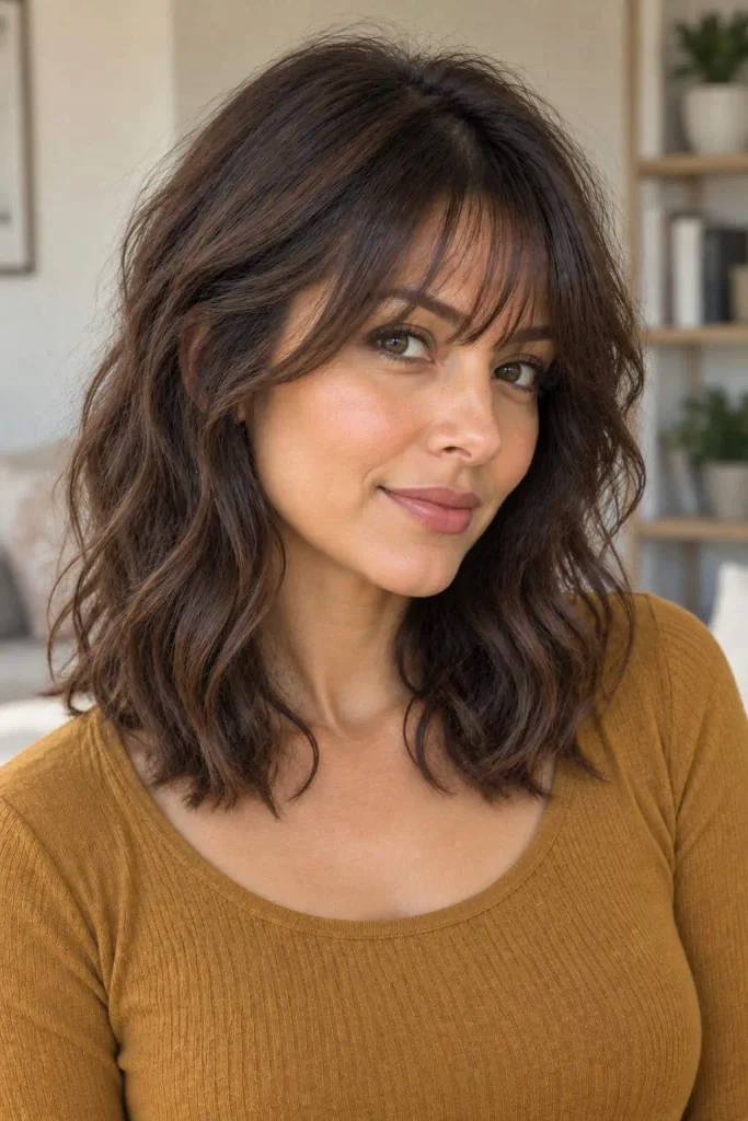 Wavy Thin Hair With Bangs